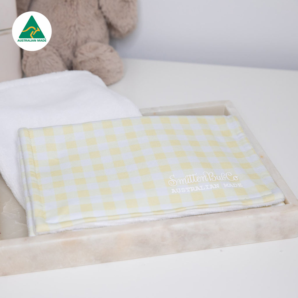 Lemon Yellow Gingham Burp Cloth