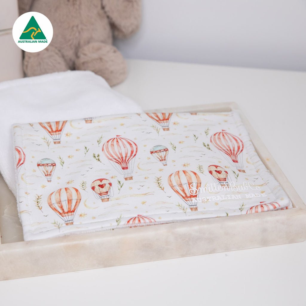 Red Balloons Burp Cloth - Smitten Bub Co.
