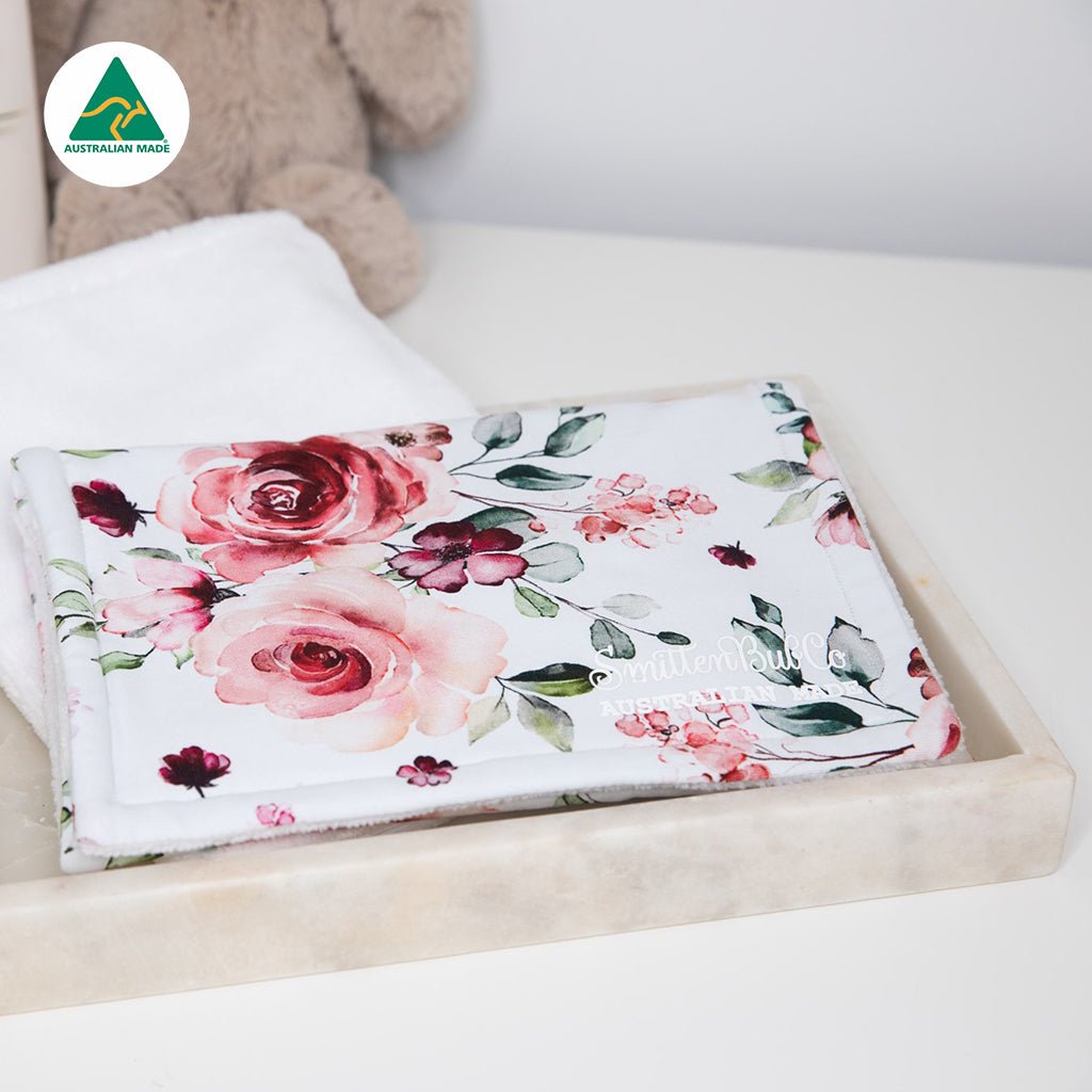 Roses Burp Cloth - Smitten Bub Co.