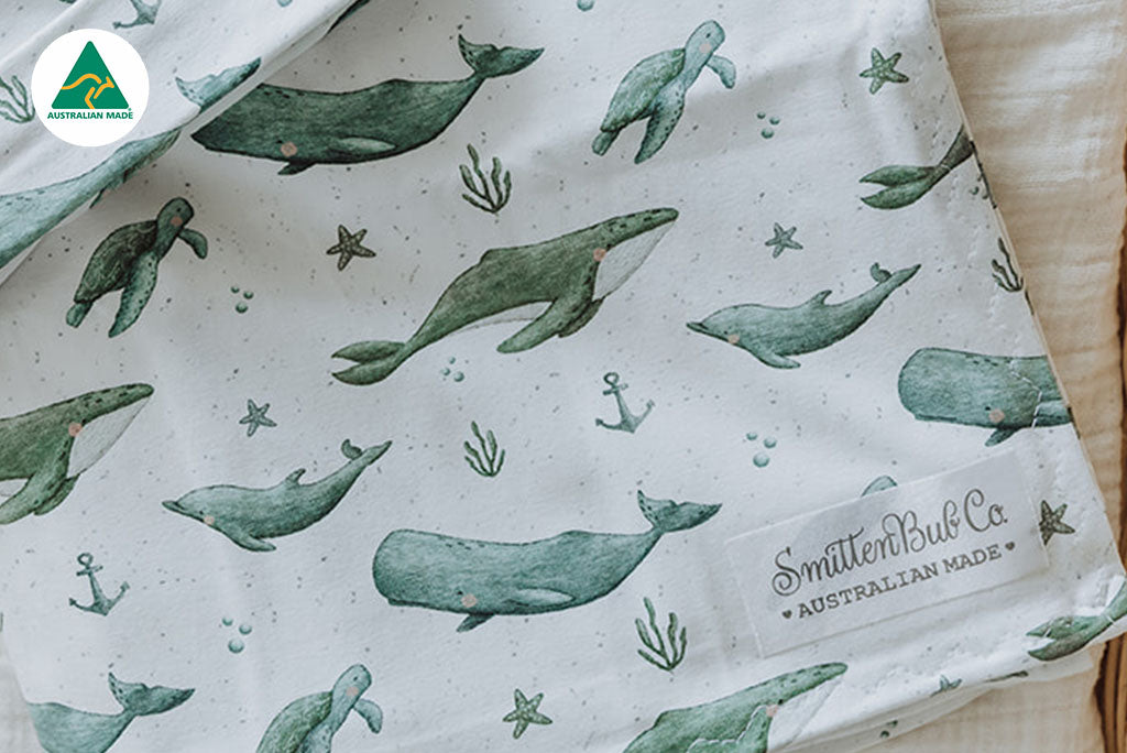 Whales &amp; Turtles Burp Cloth