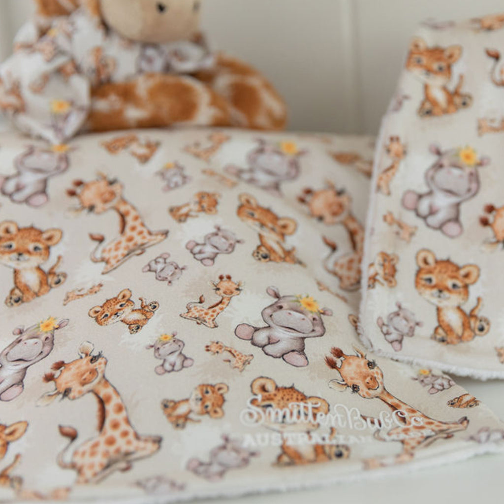 Baby Safari Animals Burp Cloth