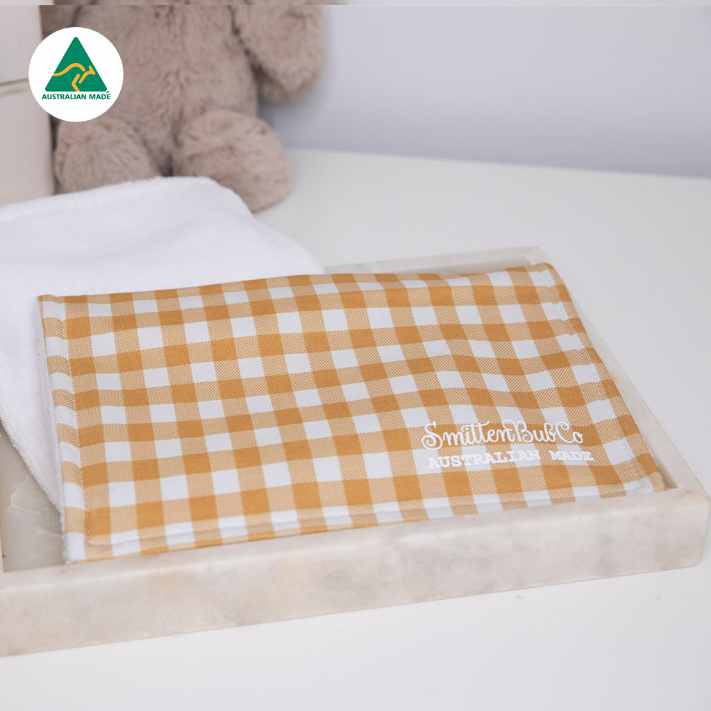 Mustard Gingham Burp Cloth