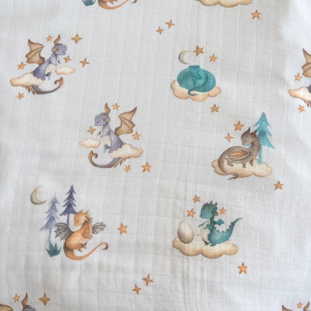 DRAGON | Bamboo Cotton Muslin Swaddle - Smitten Bub Co.