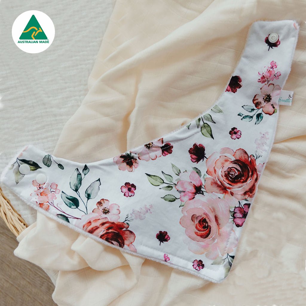 Roses Bandana Baby Bib - Smitten Bub Co.