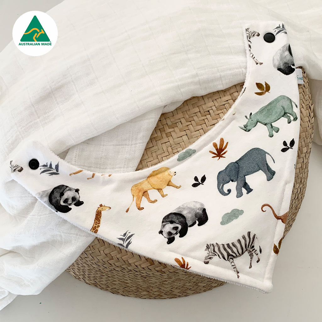 In the Wild Animals Bandana Baby Bib