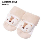 Cream Fox Character Socks | Material Sole for Baby and Toddler - Smitten Bub Co.