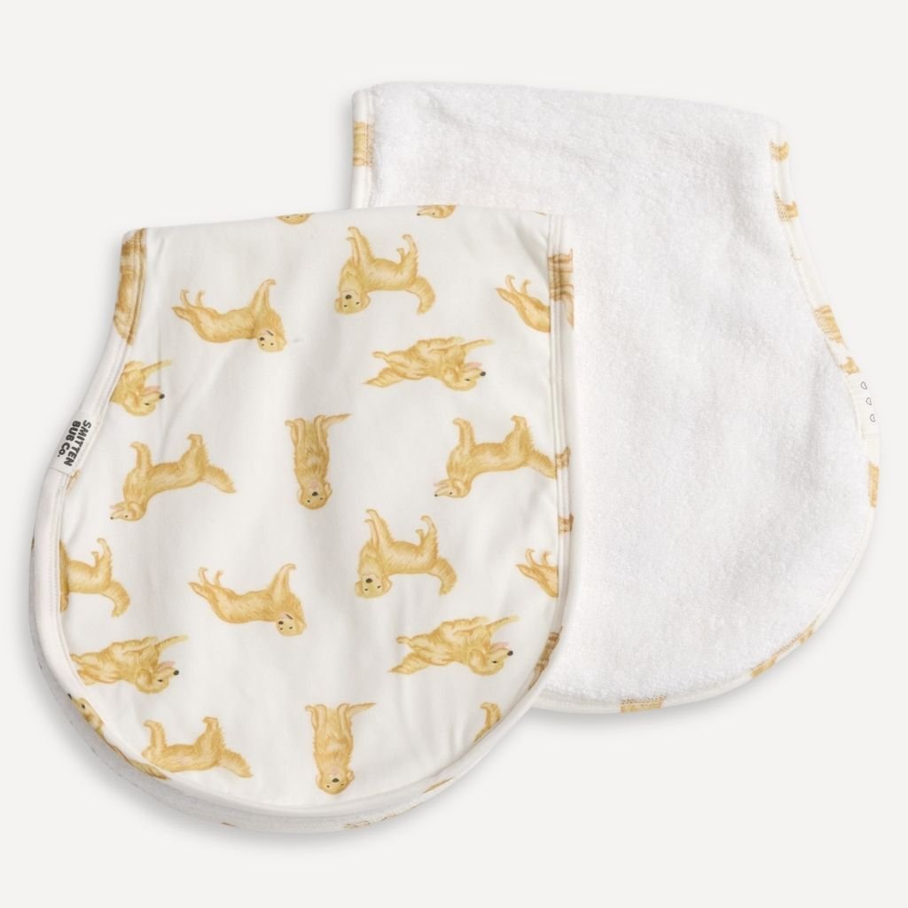 CURVED GOLDEN RETRIEVER | Burp Cloth - Smitten Bub Co.