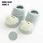 Green Dino Character Socks | Non - Slip Grip for Baby and Toddler - Smitten Bub Co.