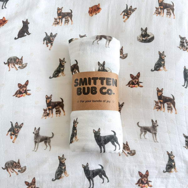 KELPIE | Bamboo Cotton Muslin Swaddle - Smitten Bub Co.