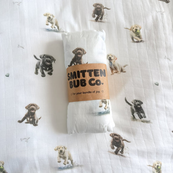 LABRADOR | Bamboo Cotton Muslin Swaddle - Smitten Bub Co.