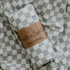 Grey Checkers Bamboo Cotton Muslin Wrap - Smitten Bub Co.