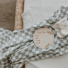 Grey Checkers Bamboo Cotton Muslin Wrap - Smitten Bub Co.