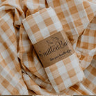Mustard Gingham Bamboo Cotton Muslin Wrap - Smitten Bub Co.
