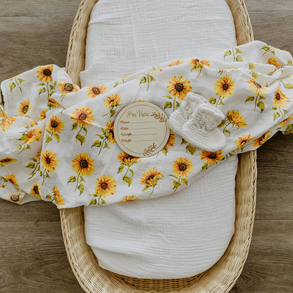 Sunflower Bamboo Cotton Muslin Wrap