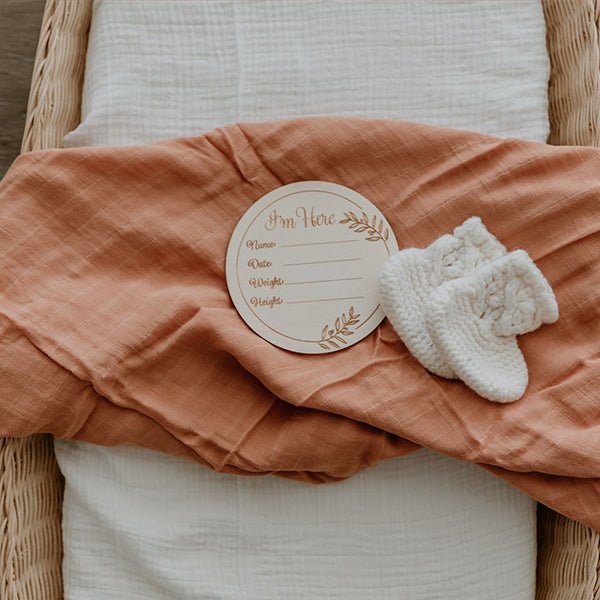 Terracotta Bamboo Cotton Muslin Wrap - Smitten Bub Co.