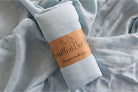 Z Soft Blue Bamboo Cotton Muslin Wrap - Smitten Bub Co.