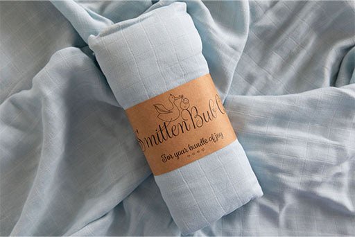Z Soft Blue Bamboo Cotton Muslin Wrap - Smitten Bub Co.