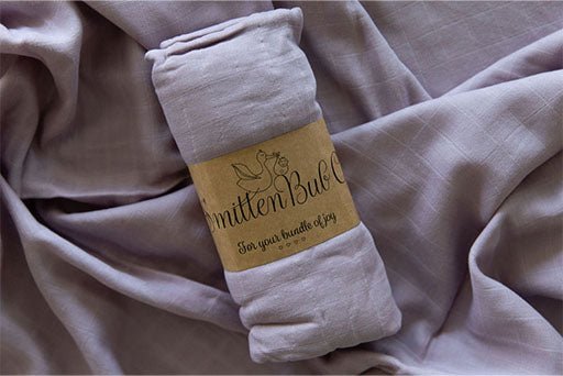 Lavender Bamboo Cotton Muslin Wrap - Smitten Bub Co.