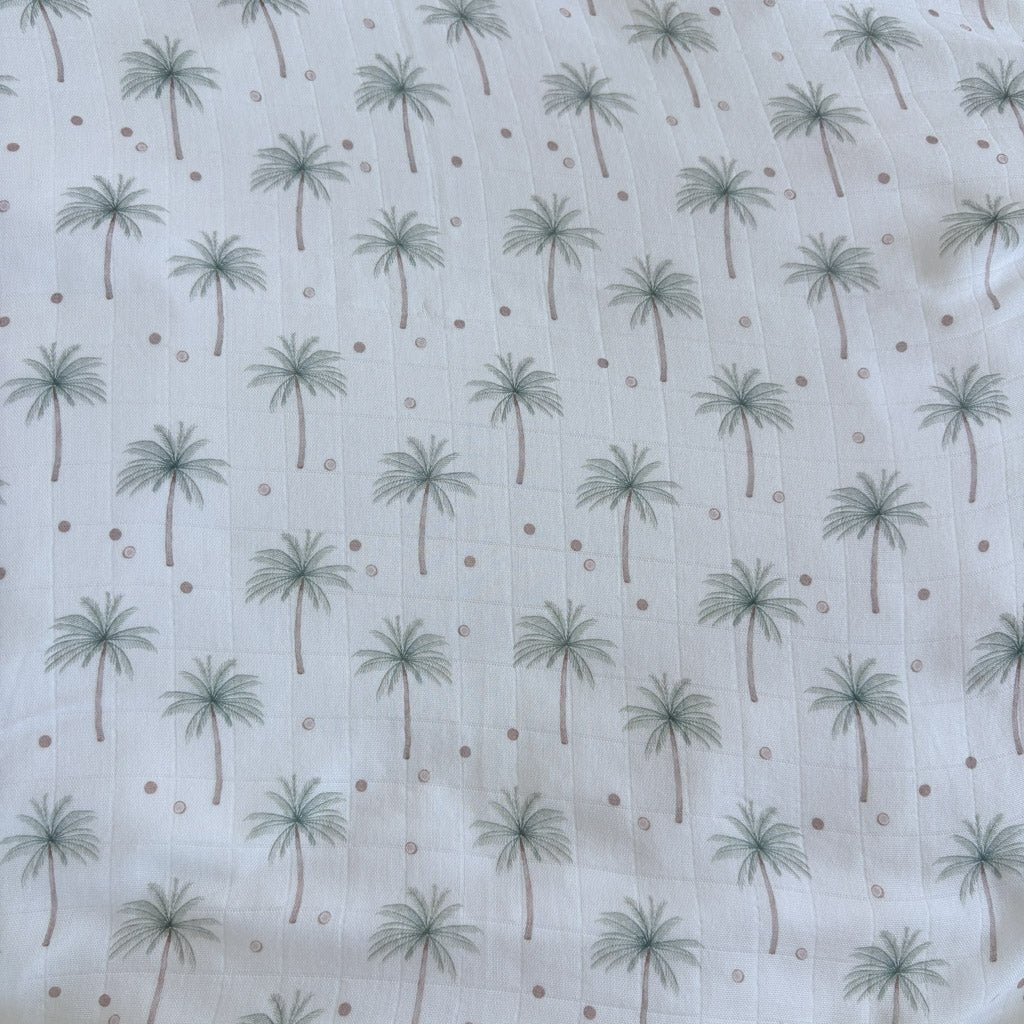 PALMS & COCONUTS | Bamboo Cotton Muslin Swaddle - Smitten Bub Co.