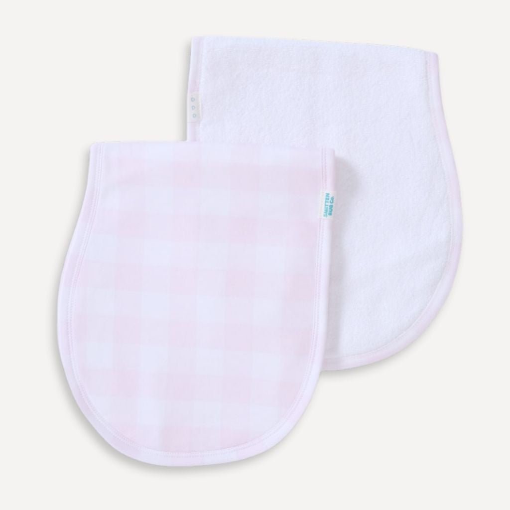 PINK GINGHAM | Burp Cloth - Smitten Bub Co.