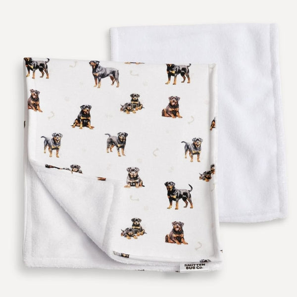 CURVED ROTTWEILER | Burp Cloth - Smitten Bub Co.