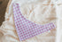 Candy Pink Gingham Bandana Dribble Bib.  Used for dribbling, teething, weaning, feeding  Soft Cotton front, absorbent Terry Towelling backing. Double snap button closure at back allowing for 0-18 months use. Machine washable - will get softer with each wash. A great gift for new parents - you can never have enough bibs!