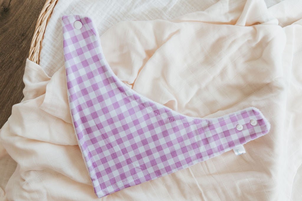 Candy Pink Gingham Bandana Baby Bib - Smitten Bub Co.
