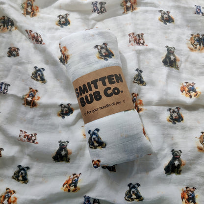 Staffy Bamboo Cotton Muslin Wrap | LIMITED AVAILABILITY