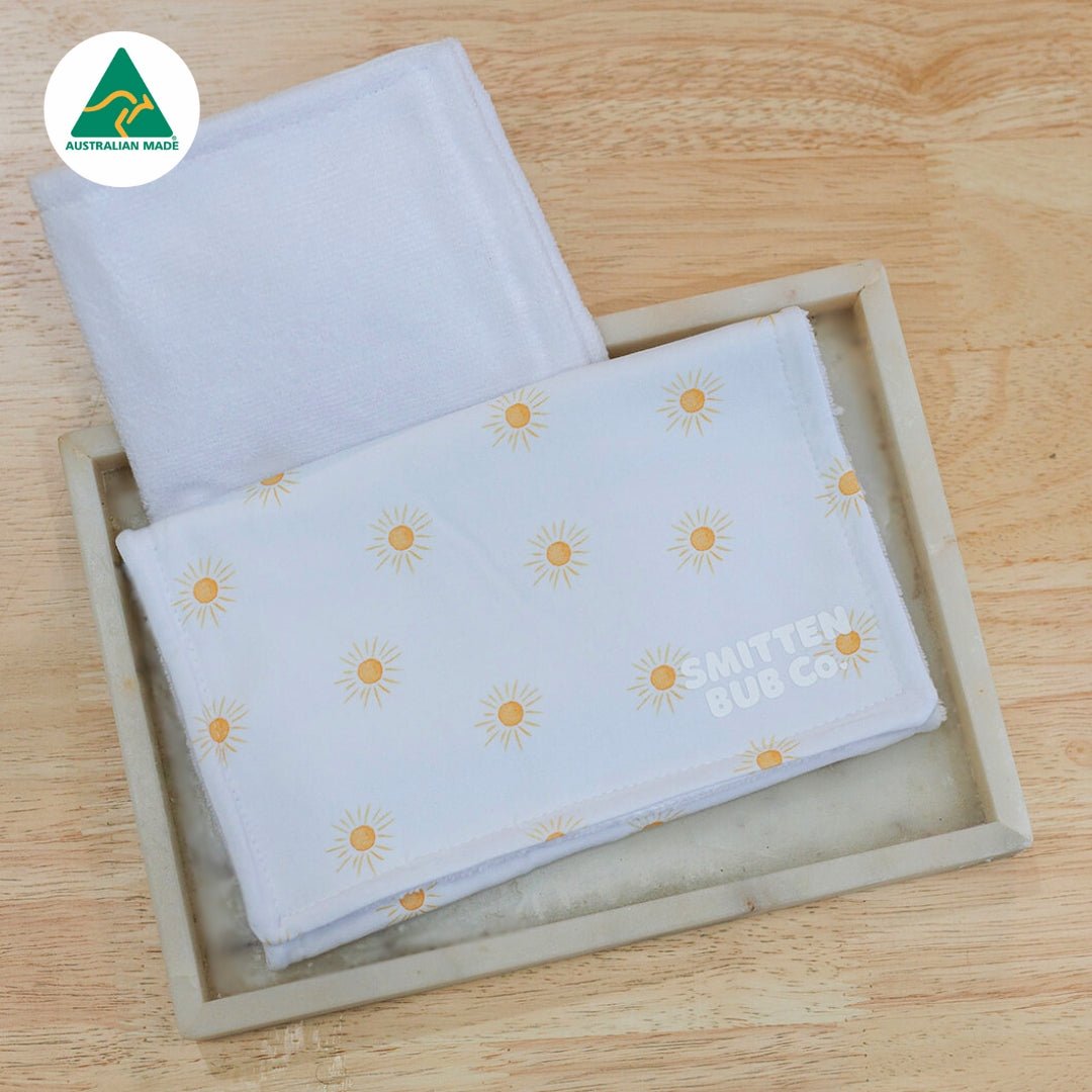 Here comes the Sun Burp Cloth - Smitten Bub Co.