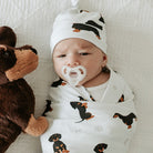 DACHSHUND | Jersey Swaddle Beanie Set - Smitten Bub Co.