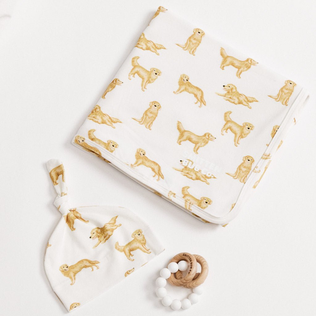 GOLDEN RETRIEVER | Jersey Swaddle Beanie Set - Smitten Bub Co.