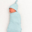 BLUE STRIPE | Jersey Swaddle Wrap Set - Smitten Bub Co.