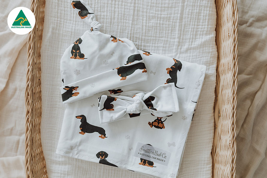 Dachshund Swaddle Set Smitten Bub Co