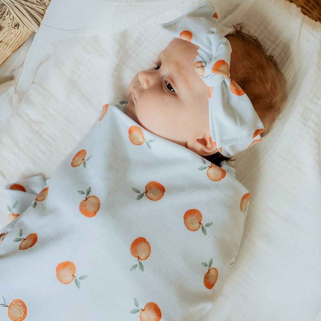 PEACHY DREAM | Jersey Swaddle Beanie Set - Smitten Bub Co.