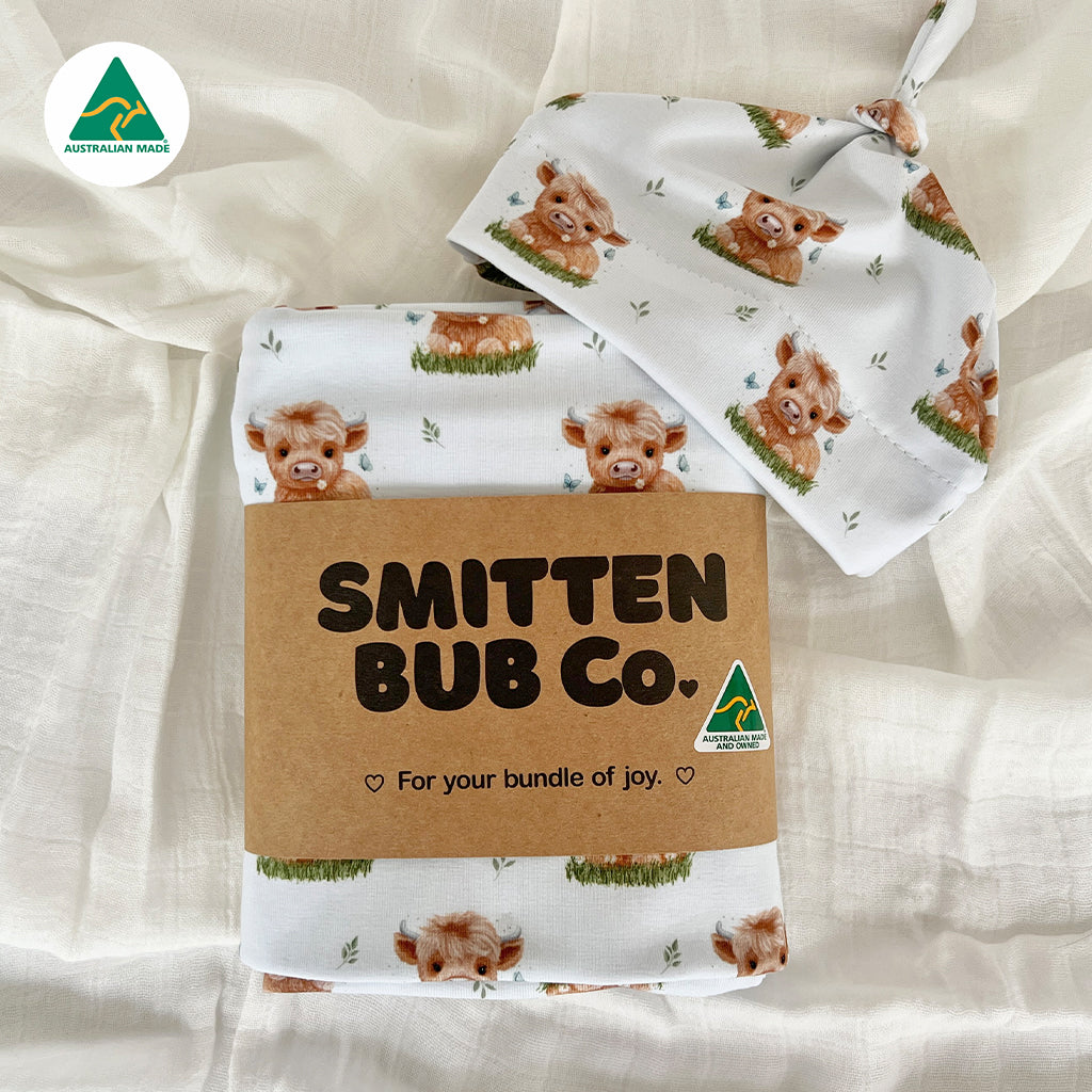 Highland Cow Swaddle Set