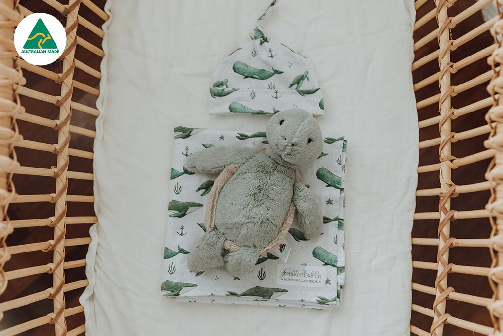 Whales & Turtles Swaddle Set - Smitten Bub Co.