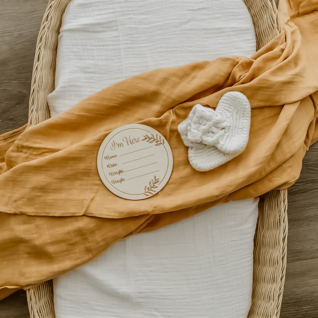 MUSTARD | Bamboo Cotton Muslin Swaddle - Smitten Bub Co.