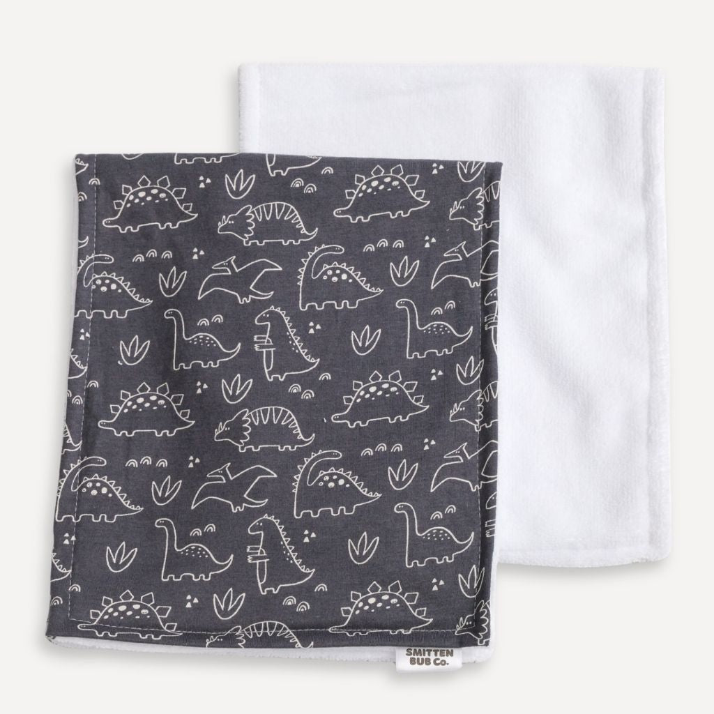 BLACK DINOS | Burp Cloth - Smitten Bub Co.