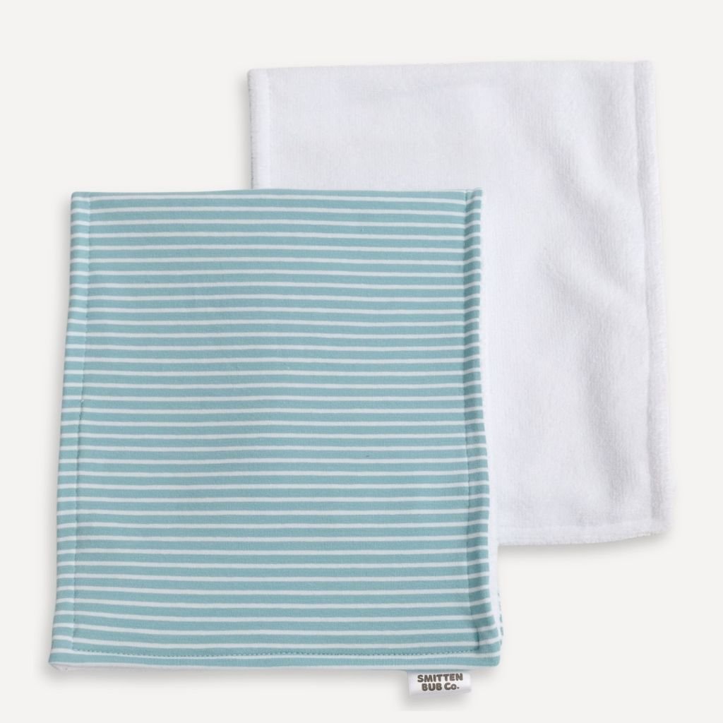 BLUE STRIPE | Burp Cloth - Smitten Bub Co.