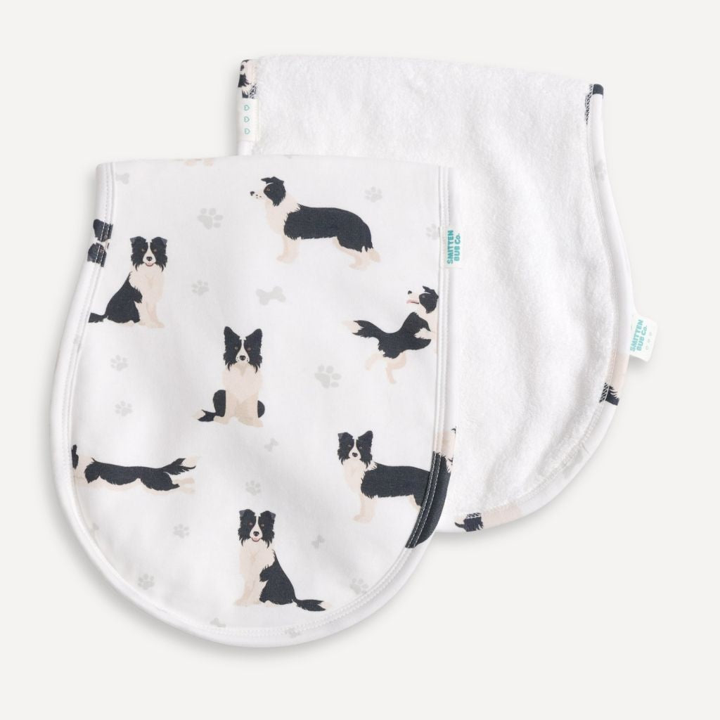 CURVED BORDER COLLIE | Burp Cloth - Smitten Bub Co.