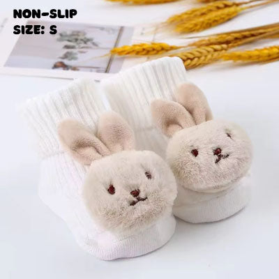 Cream Bunny Rabbit Character Socks | Non-Slip Grip for Baby and Toddler