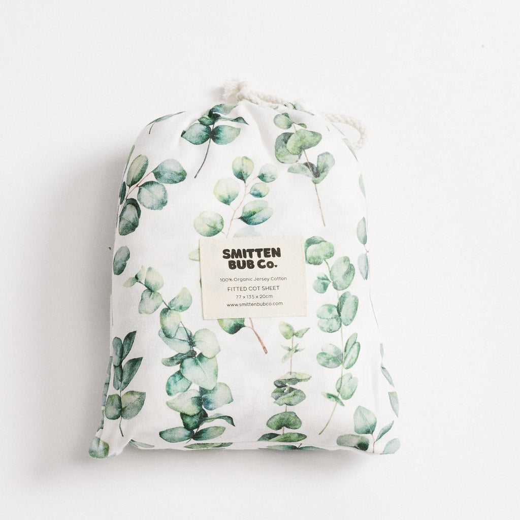 EUCALYPTUS | Fitted Cot Sheet - Smitten Bub Co.