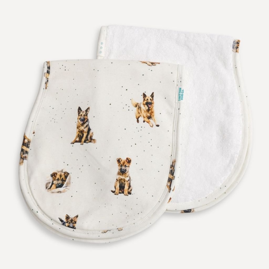 CURVED GERMAN | Burp Cloth - Smitten Bub Co.