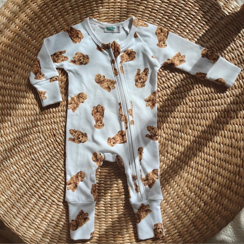 Cavoodle Full Zip Unisex Convertable Growsuit Romper - Smitten Bub Co.