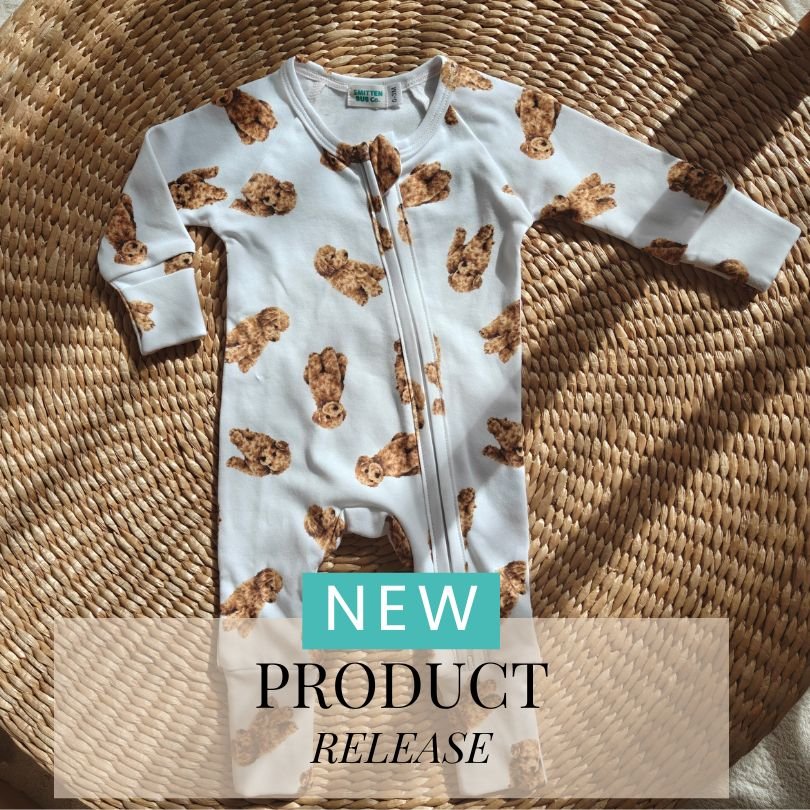 Cavoodle Full Zip Unisex Convertable Growsuit Romper - Smitten Bub Co.