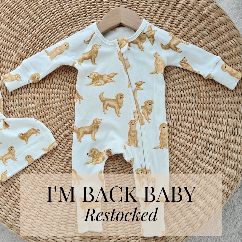 Golden Retriever Full Zip Unisex Growsuit Romper - Smitten Bub Co.