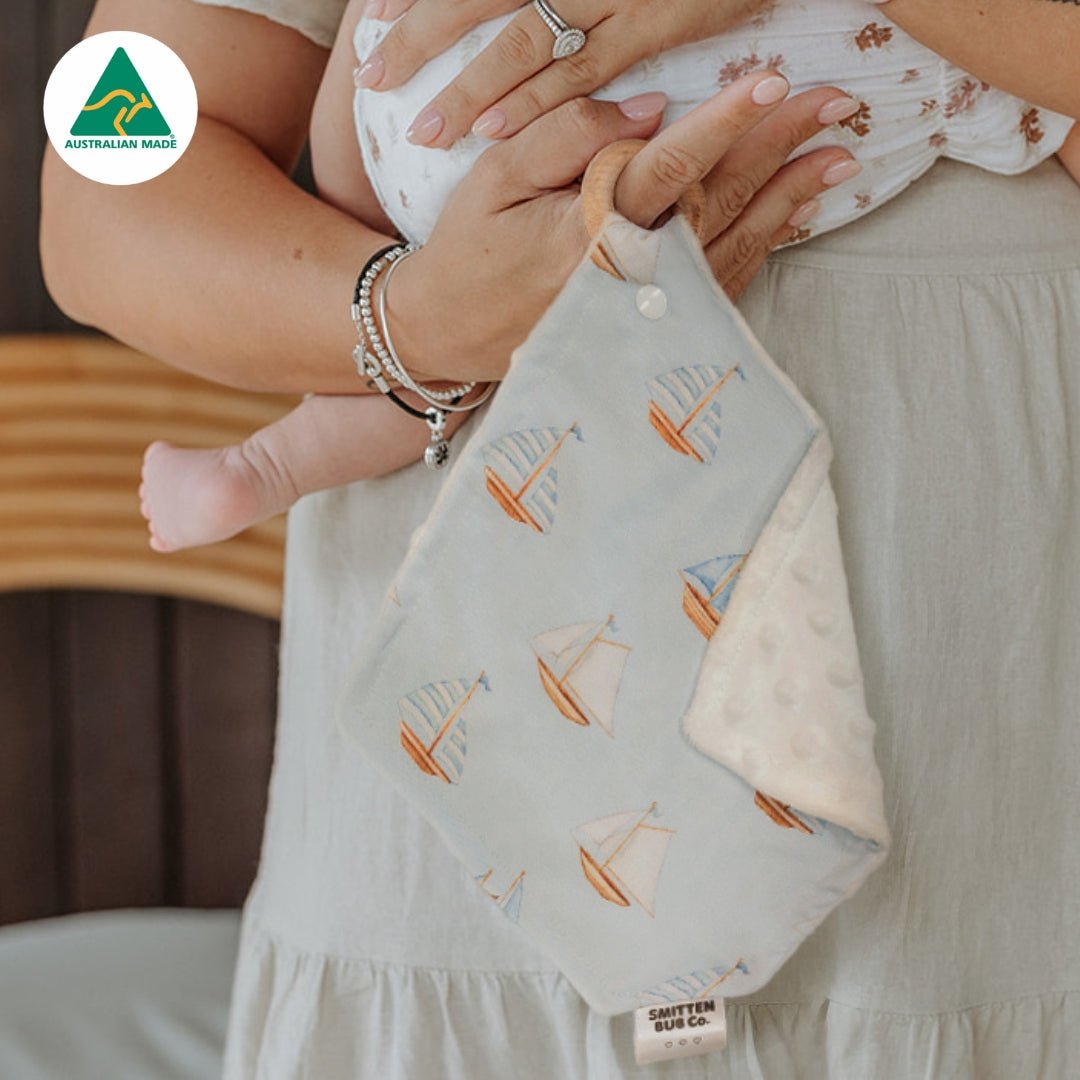 Blue Sail Boat Comforter - Smitten Bub Co.