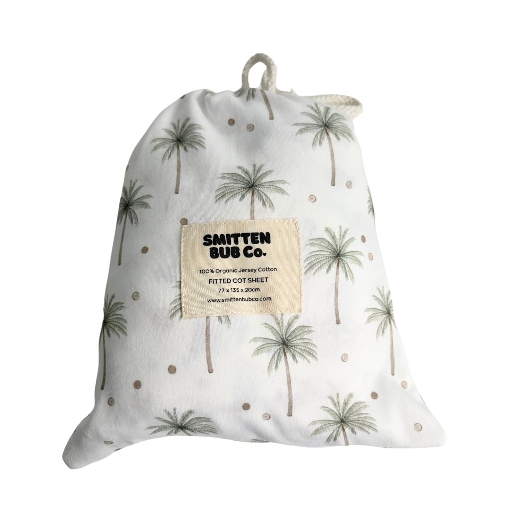 Palms & Coconuts | Fitted Cot Sheets - Smitten Bub Co.