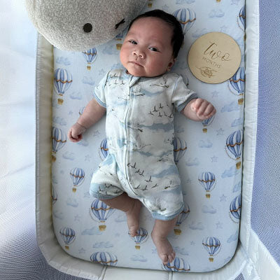 Hot Air Balloon Bassinet Sheets Change Mat Cover Smitten Bub Co