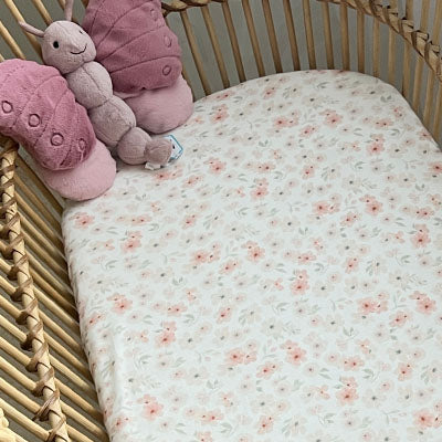 Coral Floral | Fitted Cot Sheets